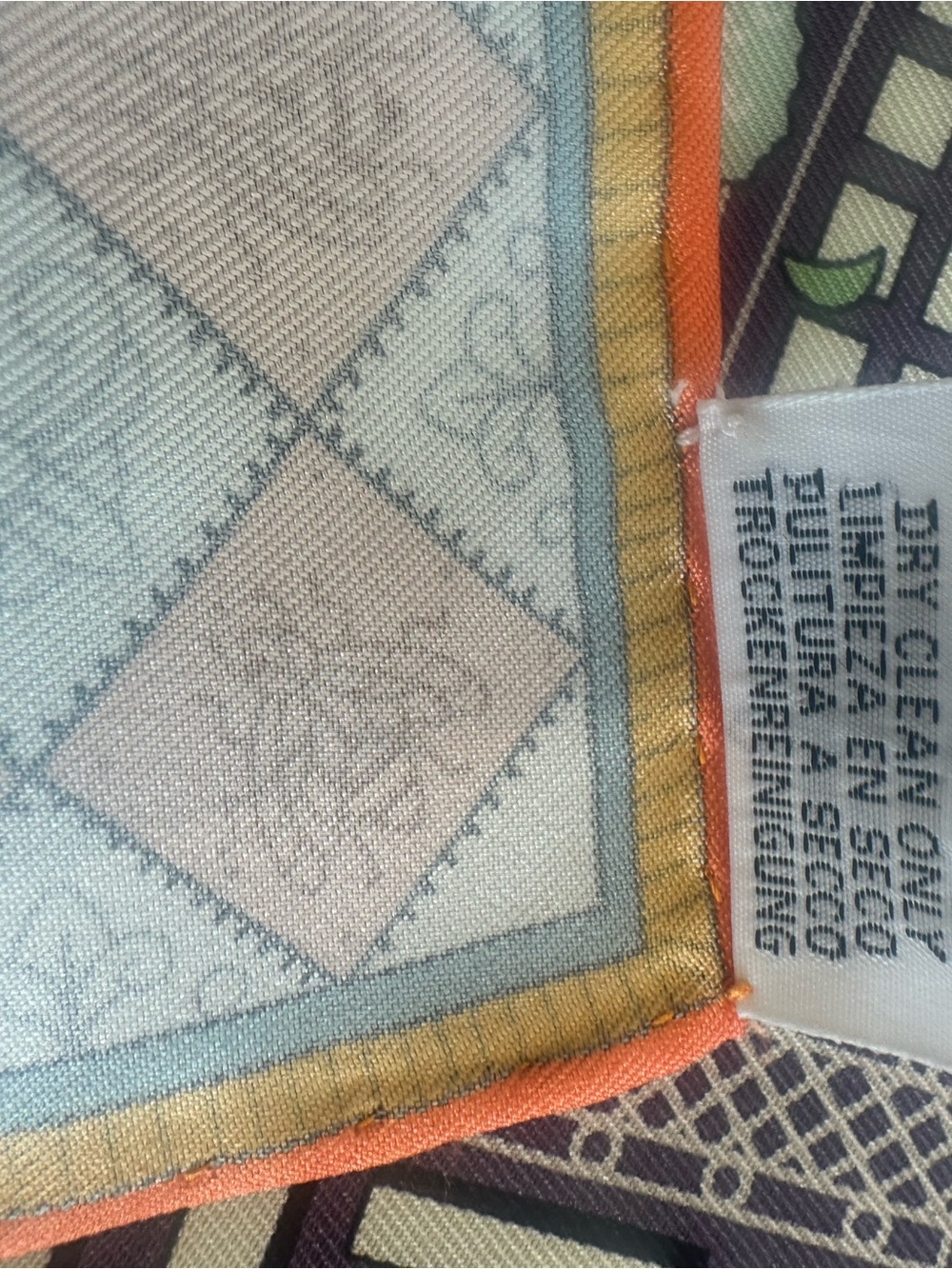 Hermes carre 90 silk scarf objects de curiosite new in box blue and orange motif - Picture 12 of 14